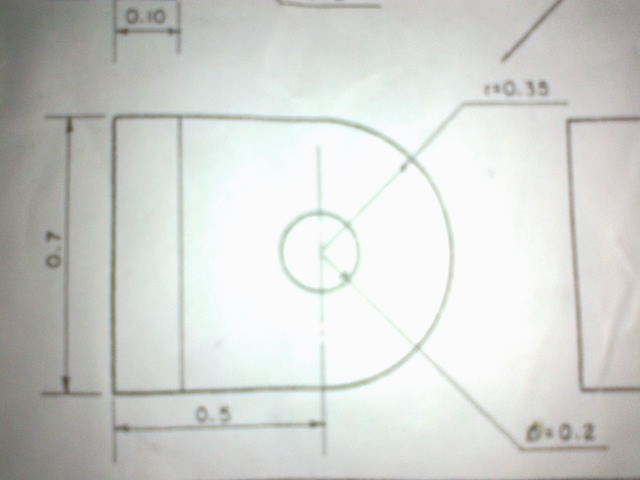 radio 0.30 diámetro 0.2  el problema es que me cambiaron las medidas por ejemplo en la medida 0.7 me indicaron que la hiciera de 7 cm la medida de 0.5 indicaron que la hiciera de 5 cm mi problema es que no se como hacer lo del radio y lo del diametro